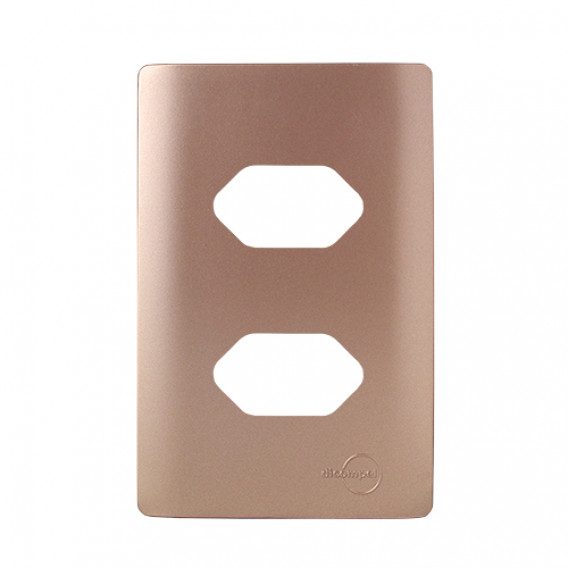 Placa 4x2 2 Tomadas 4X2 - Novara Ouro Rose